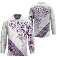 Mawhero Paua shell Kowhaiwhai Taniko Personalised Hockey Jersey Manta Ray Shark-Turtle Maori Tribal Style