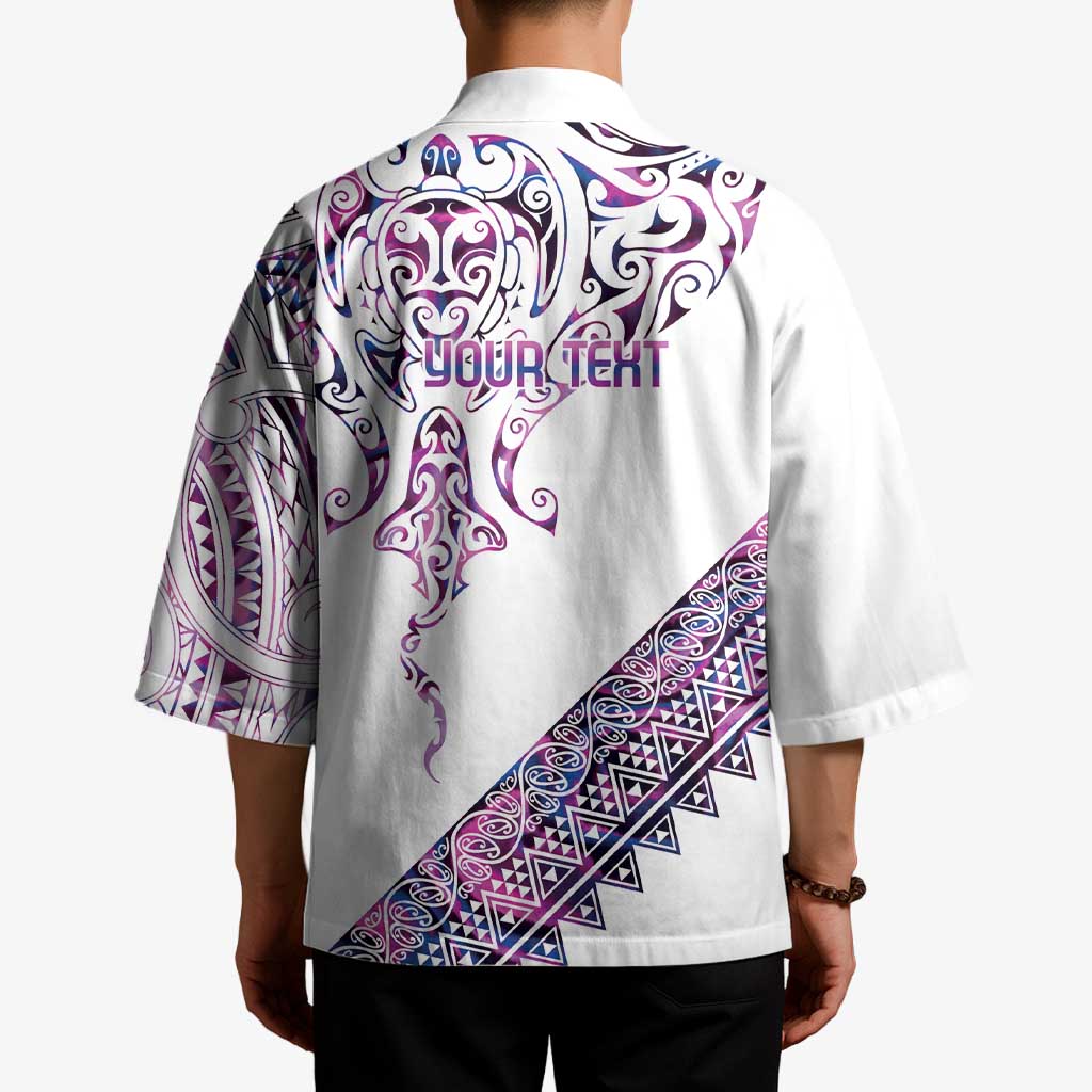 Mawhero Paua shell Kowhaiwhai Taniko Personalised Kimono Manta Ray Shark-Turtle Maori Tribal Style