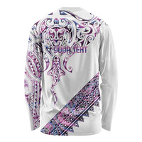 Mawhero Paua shell Kowhaiwhai Taniko Personalised Long Sleeve Shirt Manta Ray Shark-Turtle Maori Tribal Style LT9 - Polynesian Pride