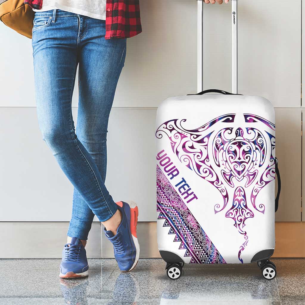 Mawhero Paua shell Kowhaiwhai Taniko Personalised Luggage Cover Manta Ray Shark-Turtle Maori Tribal Style LT9 - Polynesian Pride