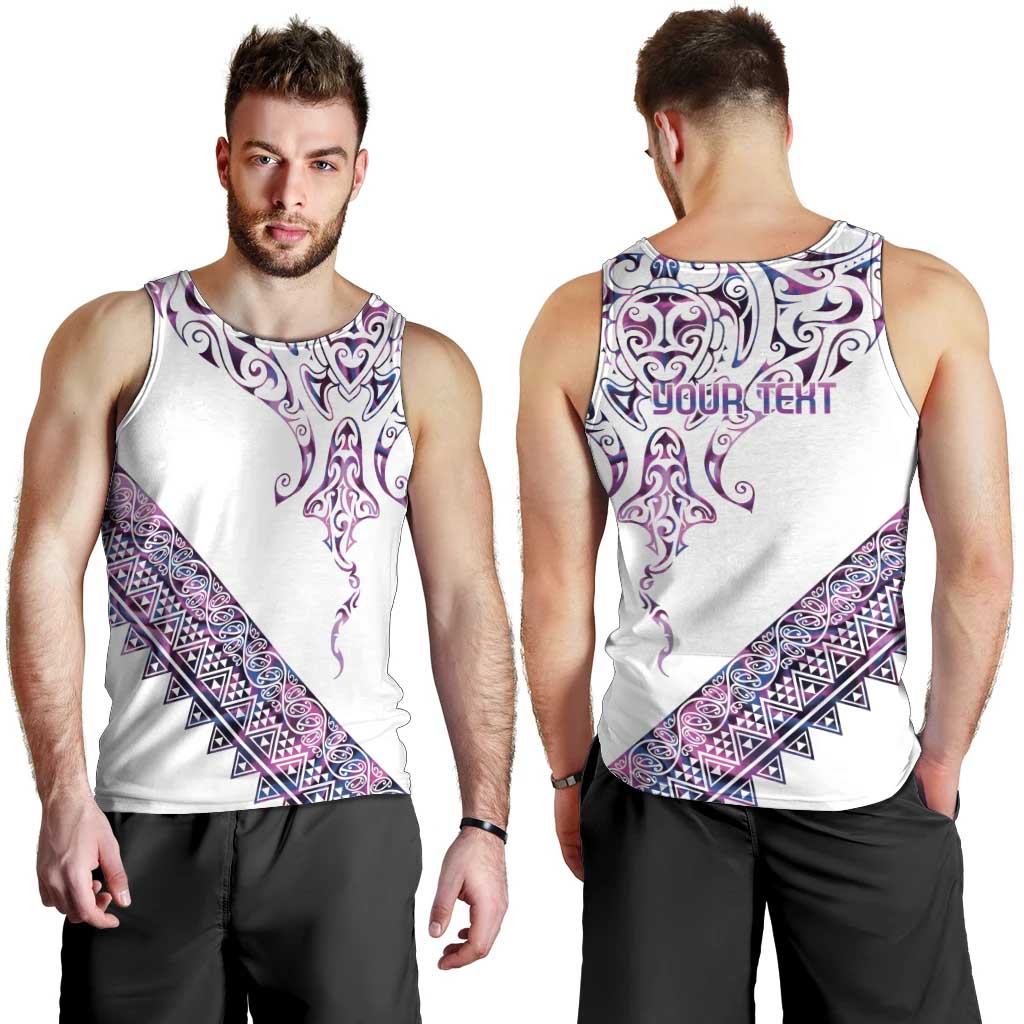 Mawhero Paua shell Kowhaiwhai Taniko Personalised Men Tank Top Manta Ray Shark-Turtle Maori Tribal Style LT9 - Polynesian Pride
