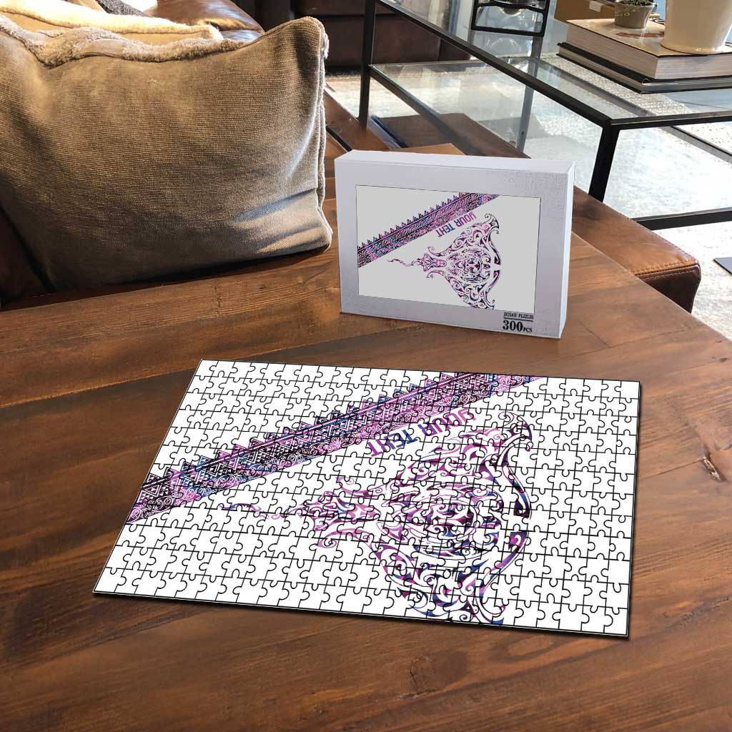 Mawhero Paua shell Kowhaiwhai Taniko Personalised Puzzle Manta Ray Shark-Turtle Maori Tribal Style LT9 - Polynesian Pride