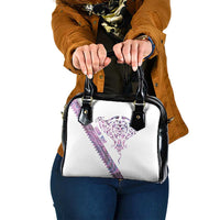 Mawhero Paua shell Kowhaiwhai Taniko Personalised Shoulder Handbag Manta Ray Shark-Turtle Maori Tribal Style LT9 One Size Pink - Polynesian Pride