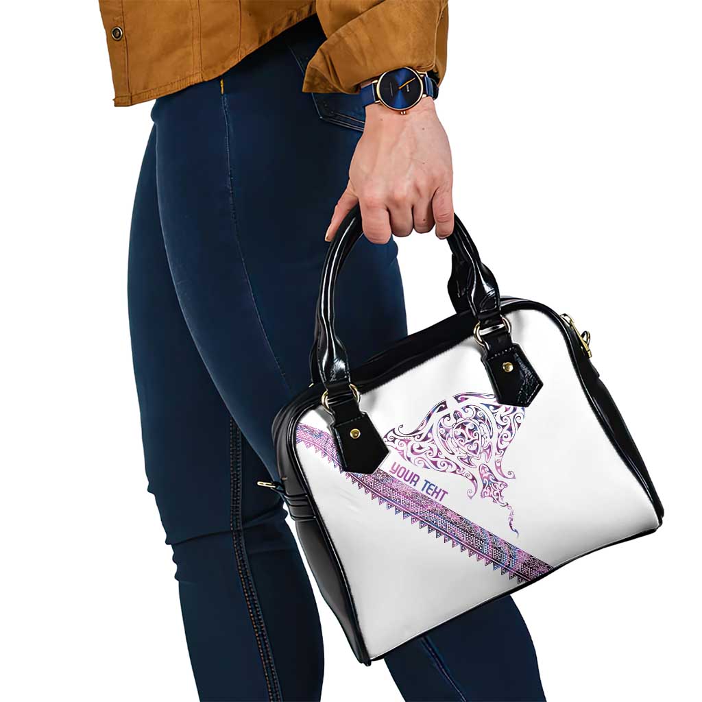 Mawhero Paua shell Kowhaiwhai Taniko Personalised Shoulder Handbag Manta Ray Shark-Turtle Maori Tribal Style LT9 - Polynesian Pride
