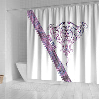 Mawhero Paua shell Kowhaiwhai Taniko Personalised Shower Curtain Manta Ray Shark-Turtle Maori Tribal Style LT9 - Polynesian Pride