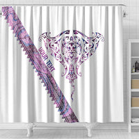Mawhero Paua shell Kowhaiwhai Taniko Personalised Shower Curtain Manta Ray Shark-Turtle Maori Tribal Style LT9 - Polynesian Pride
