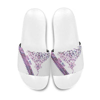 Mawhero Paua shell Kowhaiwhai Taniko Personalised Slide Sandals Manta Ray Shark-Turtle Maori Tribal Style LT9 Pink - Polynesian Pride