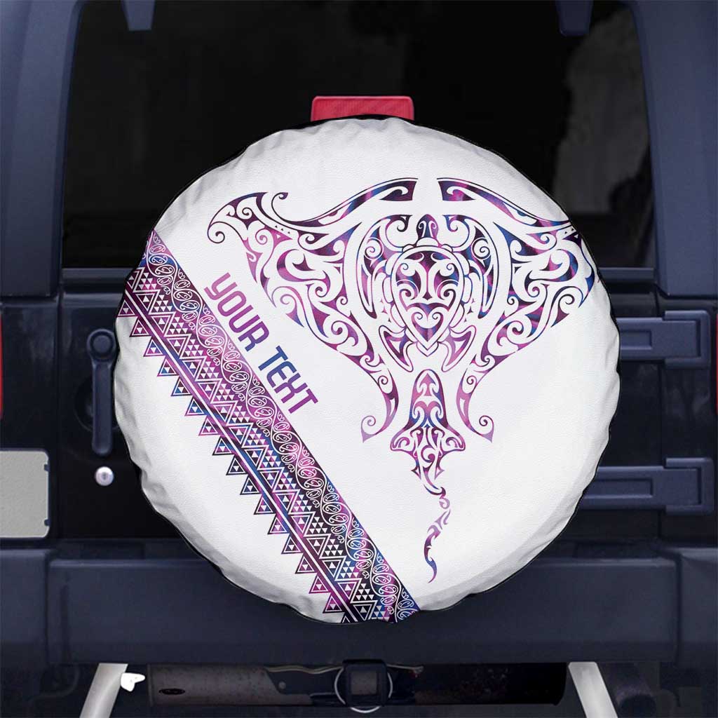 Mawhero Paua shell Kowhaiwhai Taniko Personalised Spare Tire Cover Manta Ray Shark-Turtle Maori Tribal Style LT9 No hole Pink - Polynesian Pride