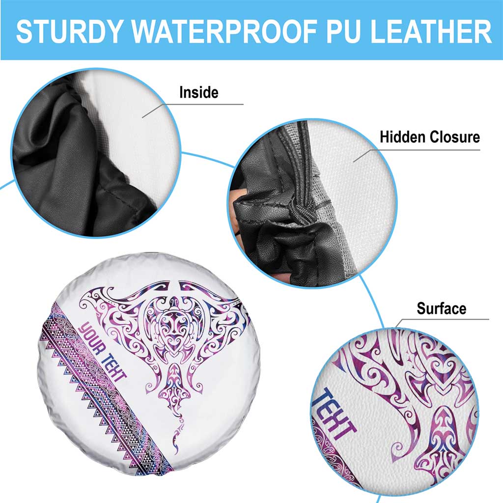 Mawhero Paua shell Kowhaiwhai Taniko Personalised Spare Tire Cover Manta Ray Shark-Turtle Maori Tribal Style