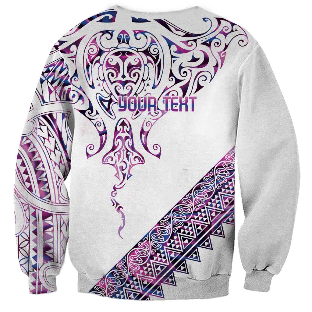 Mawhero Paua shell Kowhaiwhai Taniko Personalised Sweatshirt Manta Ray Shark-Turtle Maori Tribal Style LT9 - Polynesian Pride