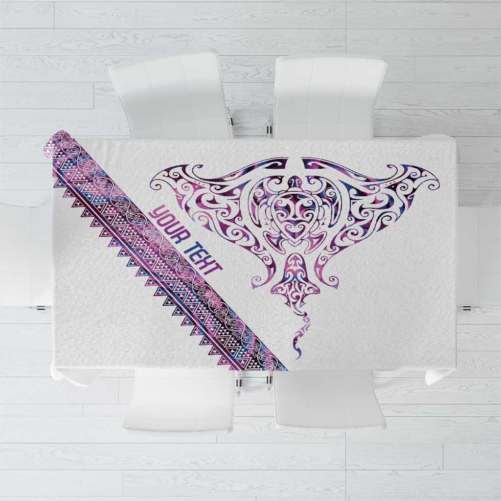 Mawhero Paua shell Kowhaiwhai Taniko Personalised Tablecloth Manta Ray Shark-Turtle Maori Tribal Style