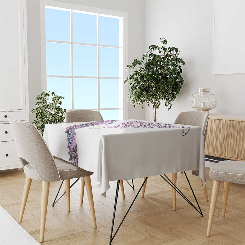 Mawhero Paua shell Kowhaiwhai Taniko Personalised Tablecloth Manta Ray Shark-Turtle Maori Tribal Style