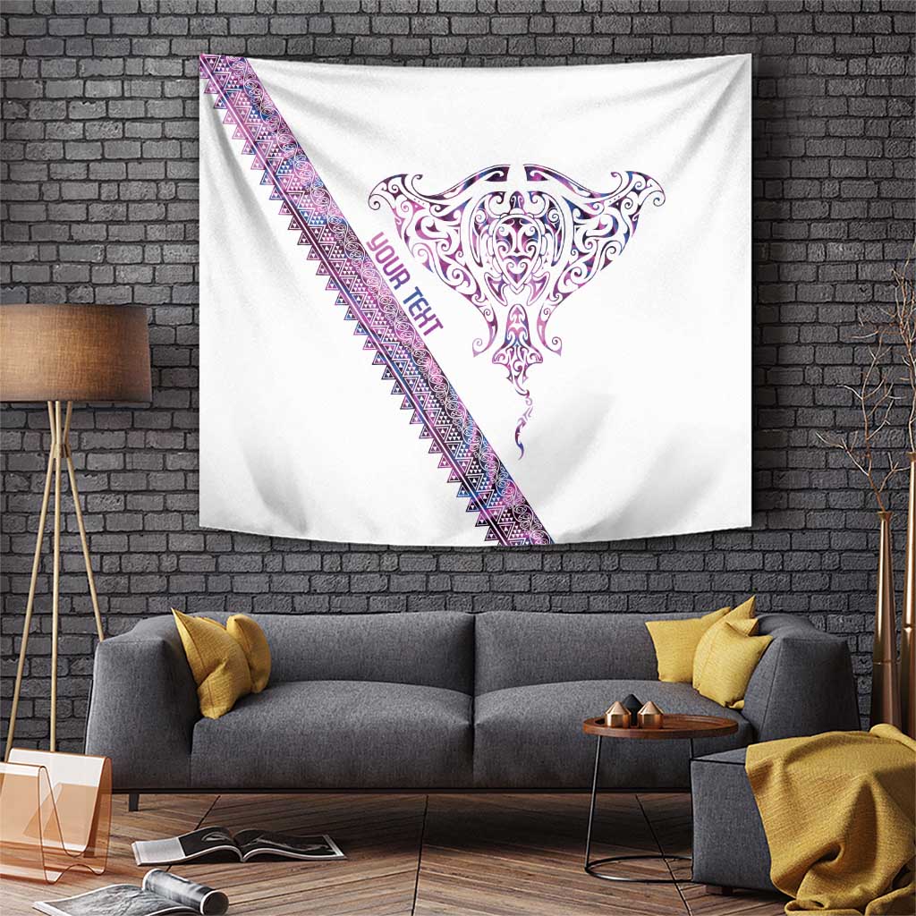 Mawhero Paua shell Kowhaiwhai Taniko Personalised Tapestry Manta Ray Shark-Turtle Maori Tribal Style LT9 Pink - Polynesian Pride