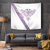 Mawhero Paua shell Kowhaiwhai Taniko Personalised Tapestry Manta Ray Shark-Turtle Maori Tribal Style LT9 Pink - Polynesian Pride