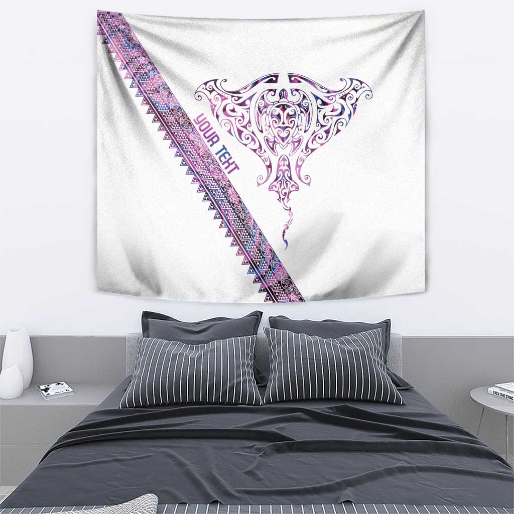 Mawhero Paua shell Kowhaiwhai Taniko Personalised Tapestry Manta Ray Shark-Turtle Maori Tribal Style LT9 - Polynesian Pride