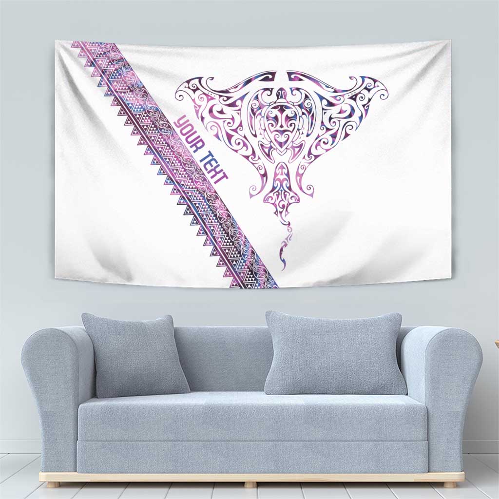 Mawhero Paua shell Kowhaiwhai Taniko Personalised Tapestry Manta Ray Shark-Turtle Maori Tribal Style LT9 - Polynesian Pride
