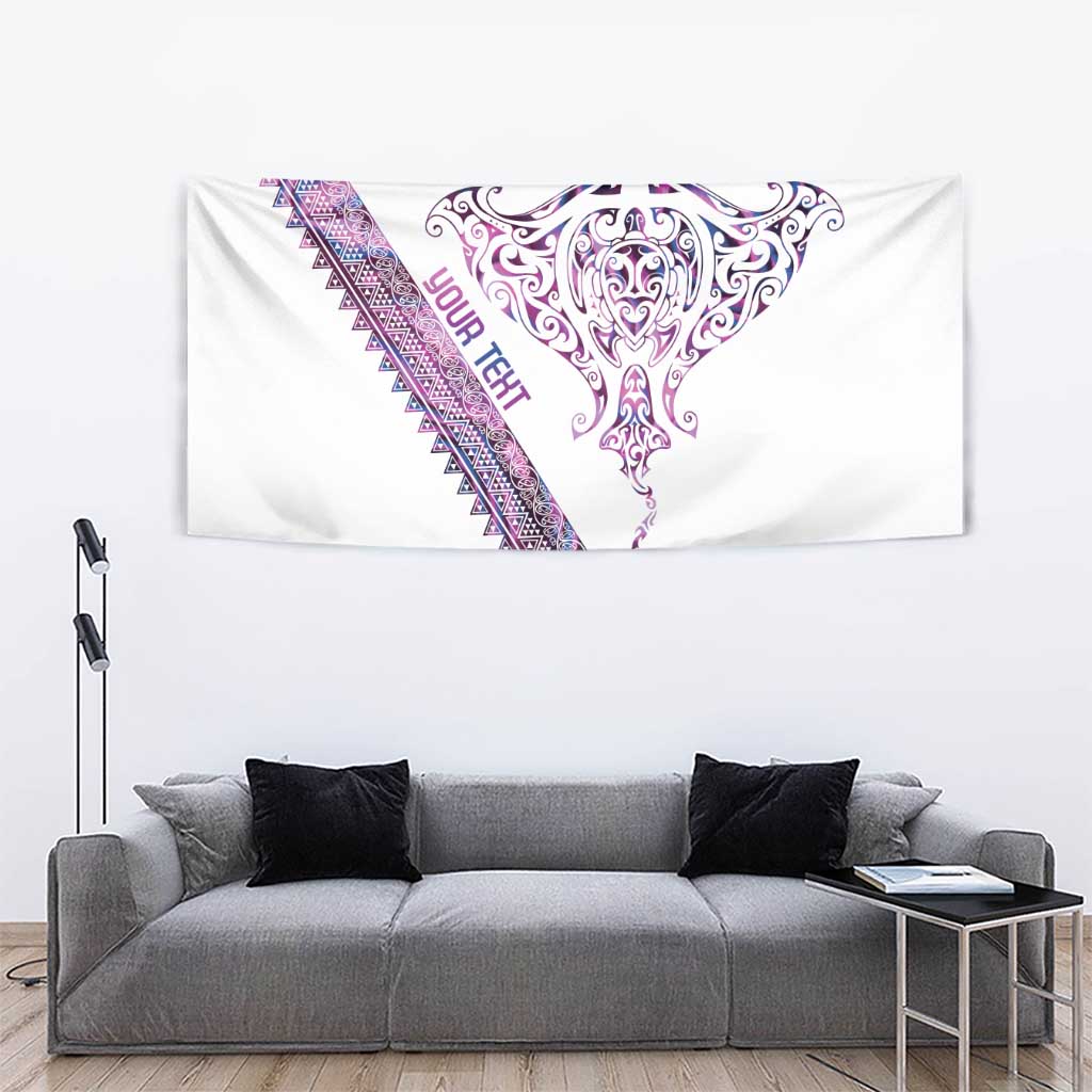 Mawhero Paua shell Kowhaiwhai Taniko Personalised Tapestry Manta Ray Shark-Turtle Maori Tribal Style LT9 - Polynesian Pride