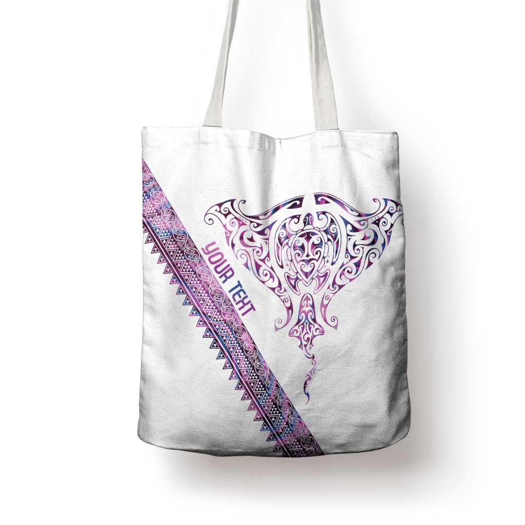 Mawhero Paua shell Kowhaiwhai Taniko Personalised Tote Bag Manta Ray Shark-Turtle Maori Tribal Style LT9 - Polynesian Pride