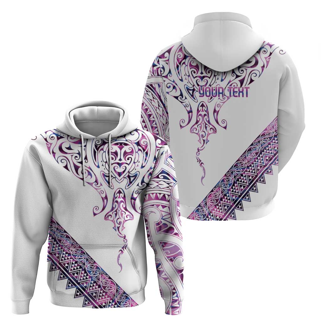 Mawhero Paua shell Kowhaiwhai Taniko Personalised Zip Hoodie Manta Ray Shark-Turtle Maori Tribal Style LT9 - Polynesian Pride