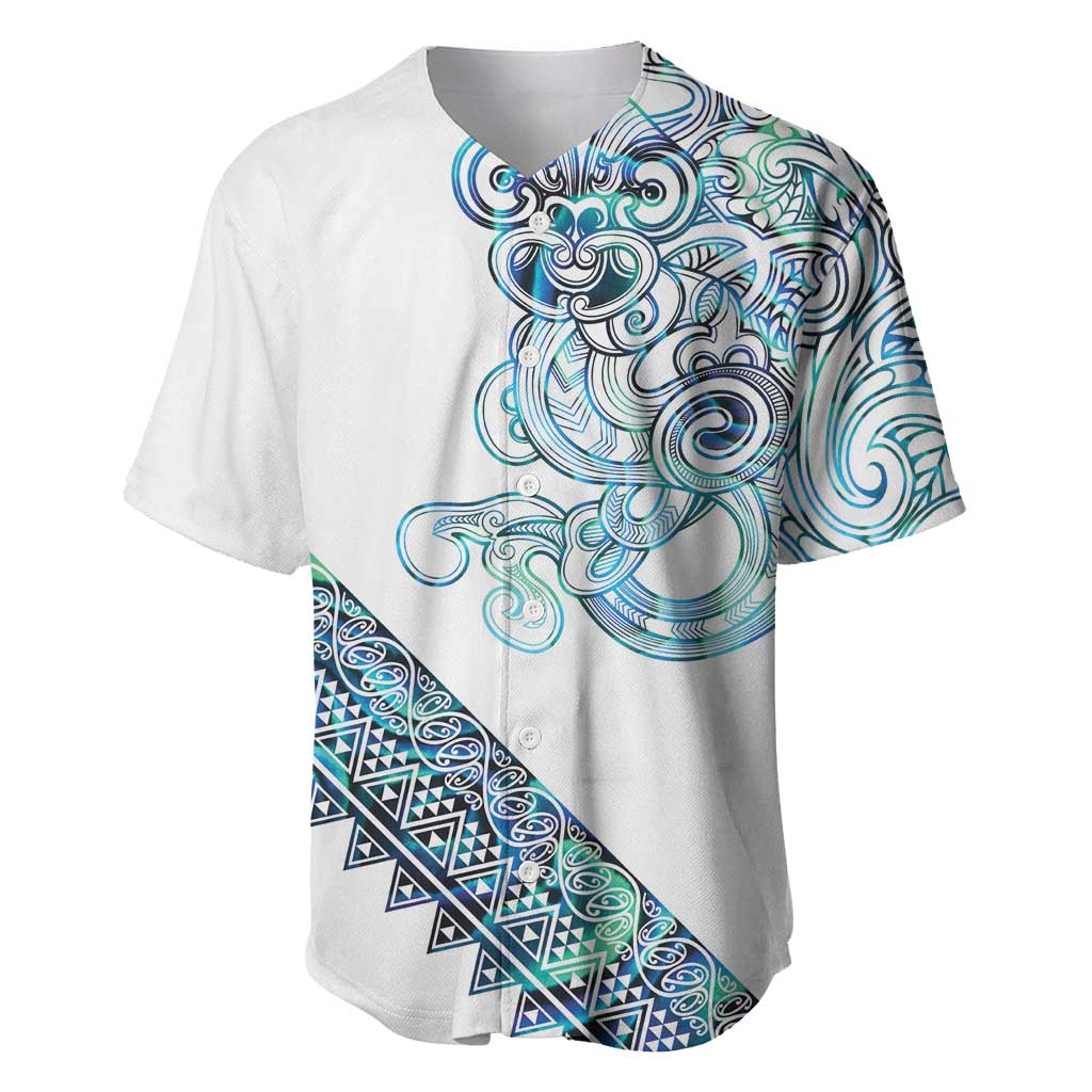 Kahui Whetu Paua shell Kowhaiwhai Taniko Personalised Baseball Jersey Taniwha Maori Tribal Style