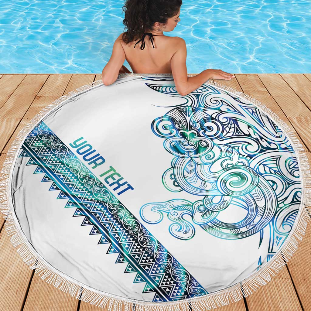 Kahui Whetu Paua shell Kowhaiwhai Taniko Personalised Beach Blanket Taniwha Maori Tribal Style