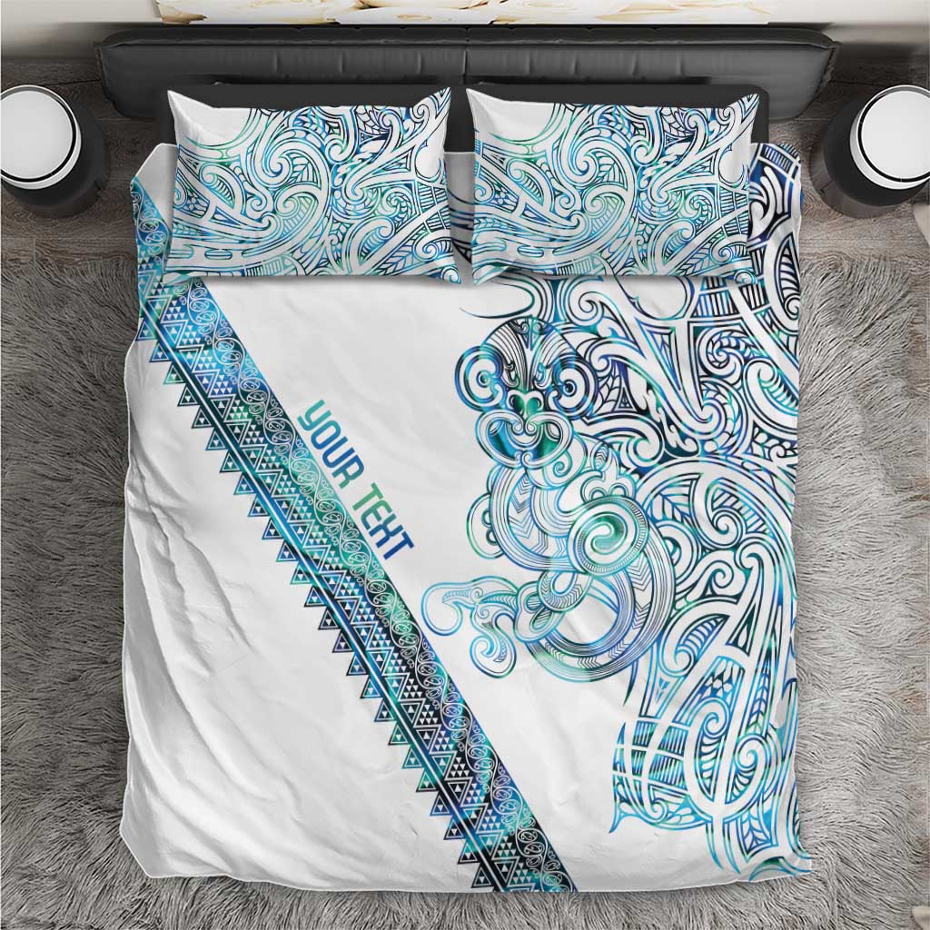 Kahui Whetu Paua shell Kowhaiwhai Taniko Personalised Bedding Set Taniwha Maori Tribal Style