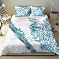 Kahui Whetu Paua shell Kowhaiwhai Taniko Personalised Bedding Set Taniwha Maori Tribal Style