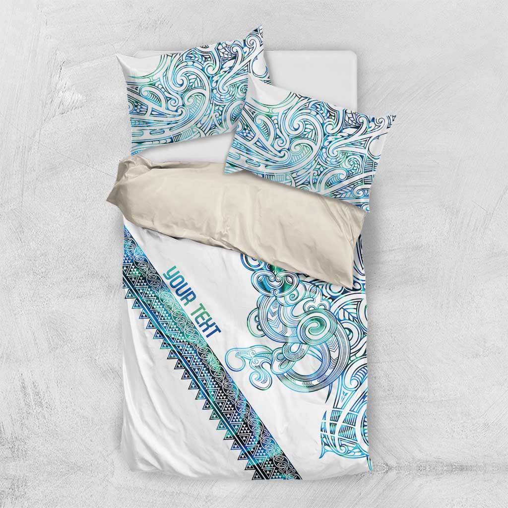 Kahui Whetu Paua shell Kowhaiwhai Taniko Personalised Bedding Set Taniwha Maori Tribal Style