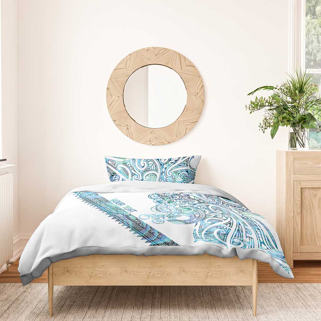 Kahui Whetu Paua shell Kowhaiwhai Taniko Personalised Bedding Set Taniwha Maori Tribal Style