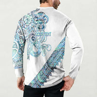 Kahui Whetu Paua shell Kowhaiwhai Taniko Personalised Button Sweatshirt Taniwha Maori Tribal Style