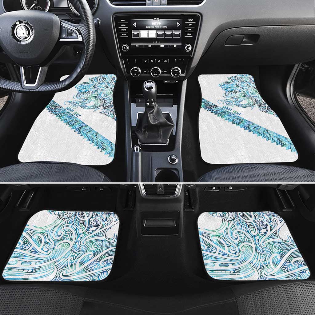 Kahui Whetu Paua shell Kowhaiwhai Taniko Personalised Car Mats Taniwha Maori Tribal Style LT9 Set 4pcs Blue - Polynesian Pride