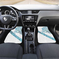 Kahui Whetu Paua shell Kowhaiwhai Taniko Personalised Car Mats Taniwha Maori Tribal Style LT9 Set 2pcs - Front Blue - Polynesian Pride