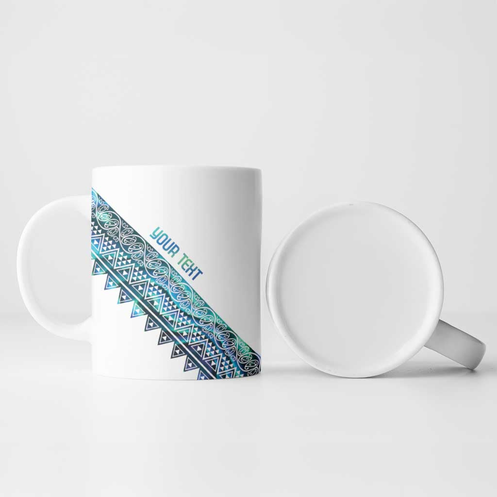 Kahui Whetu Paua shell Kowhaiwhai Taniko Personalised Ceramic Mug Taniwha Maori Tribal Style
