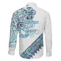 Kahui Whetu Paua shell Kowhaiwhai Taniko Personalised Family Matching Short Sleeve Bodycon Dress and Hawaiian Shirt Taniwha Maori Tribal Style LT9 - Polynesian Pride