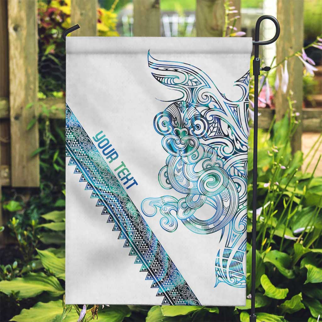 Kahui Whetu Paua shell Kowhaiwhai Taniko Personalised Garden Flag Taniwha Maori Tribal Style LT9 Garden Flag Blue - Polynesian Pride