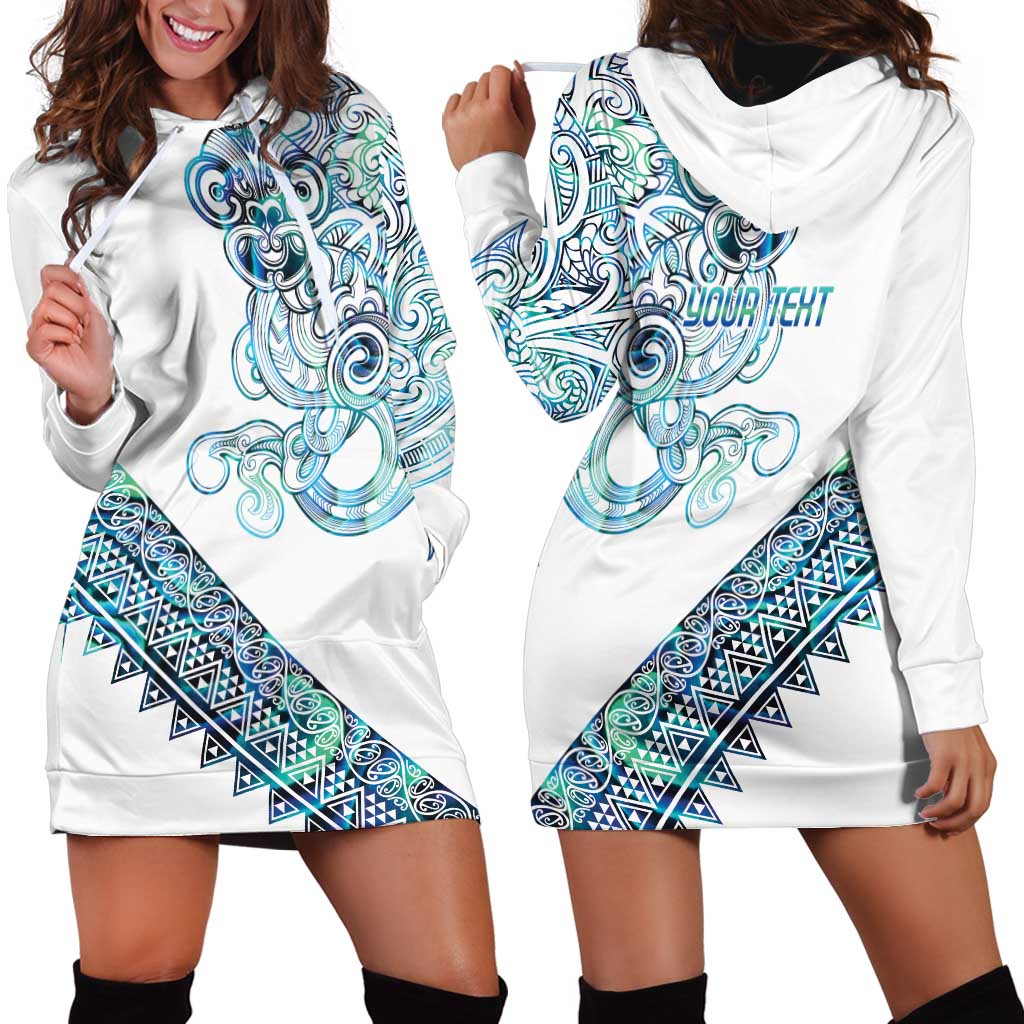 Kahui Whetu Paua shell Kowhaiwhai Taniko Personalised Hoodie Dress Taniwha Maori Tribal Style