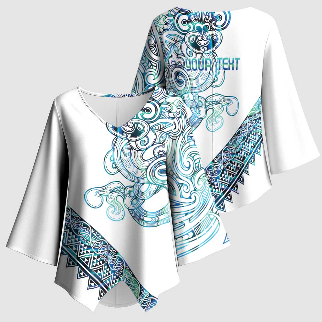 Kahui Whetu Paua shell Kowhaiwhai Taniko Personalised Kimono Sleeve Blouse Taniwha Maori Tribal Style LT9 - Polynesian Pride