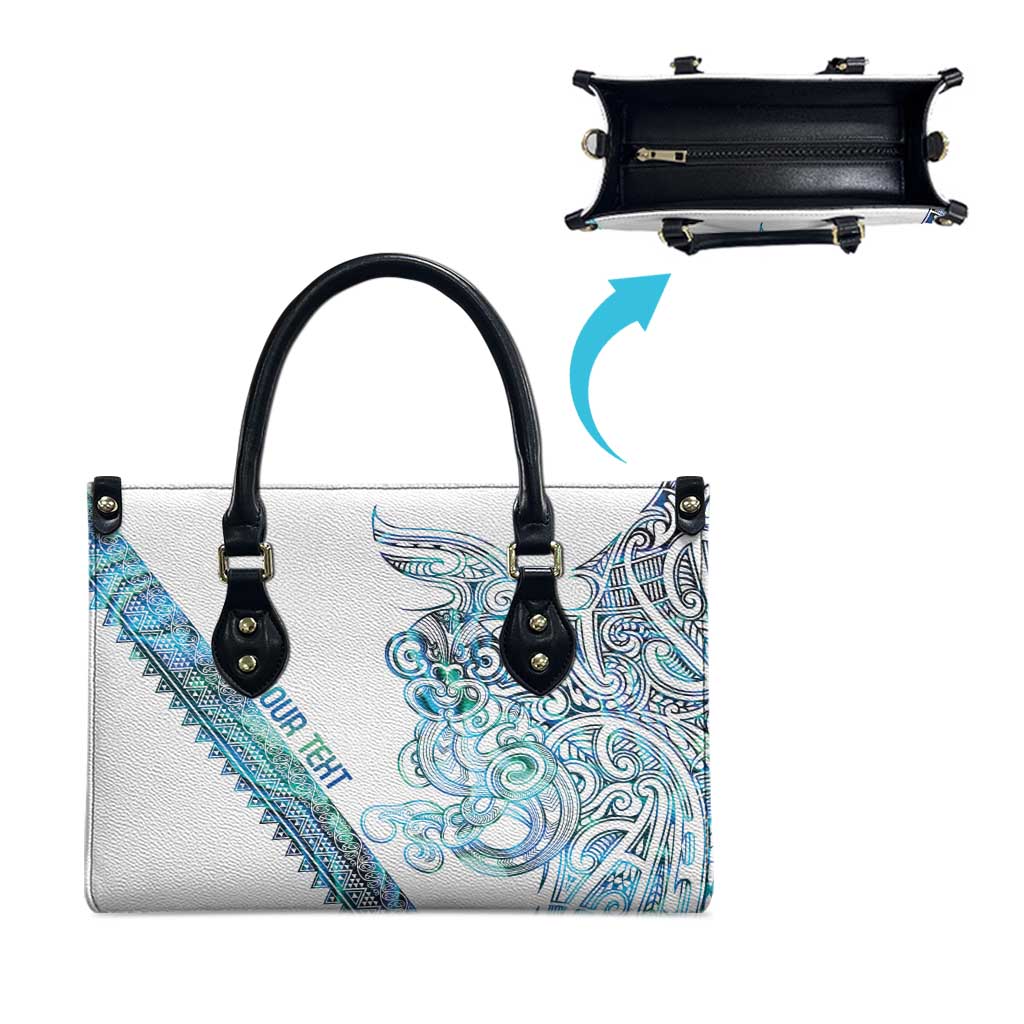 Kahui Whetu Paua shell Kowhaiwhai Taniko Personalised Leather Bag Taniwha Maori Tribal Style