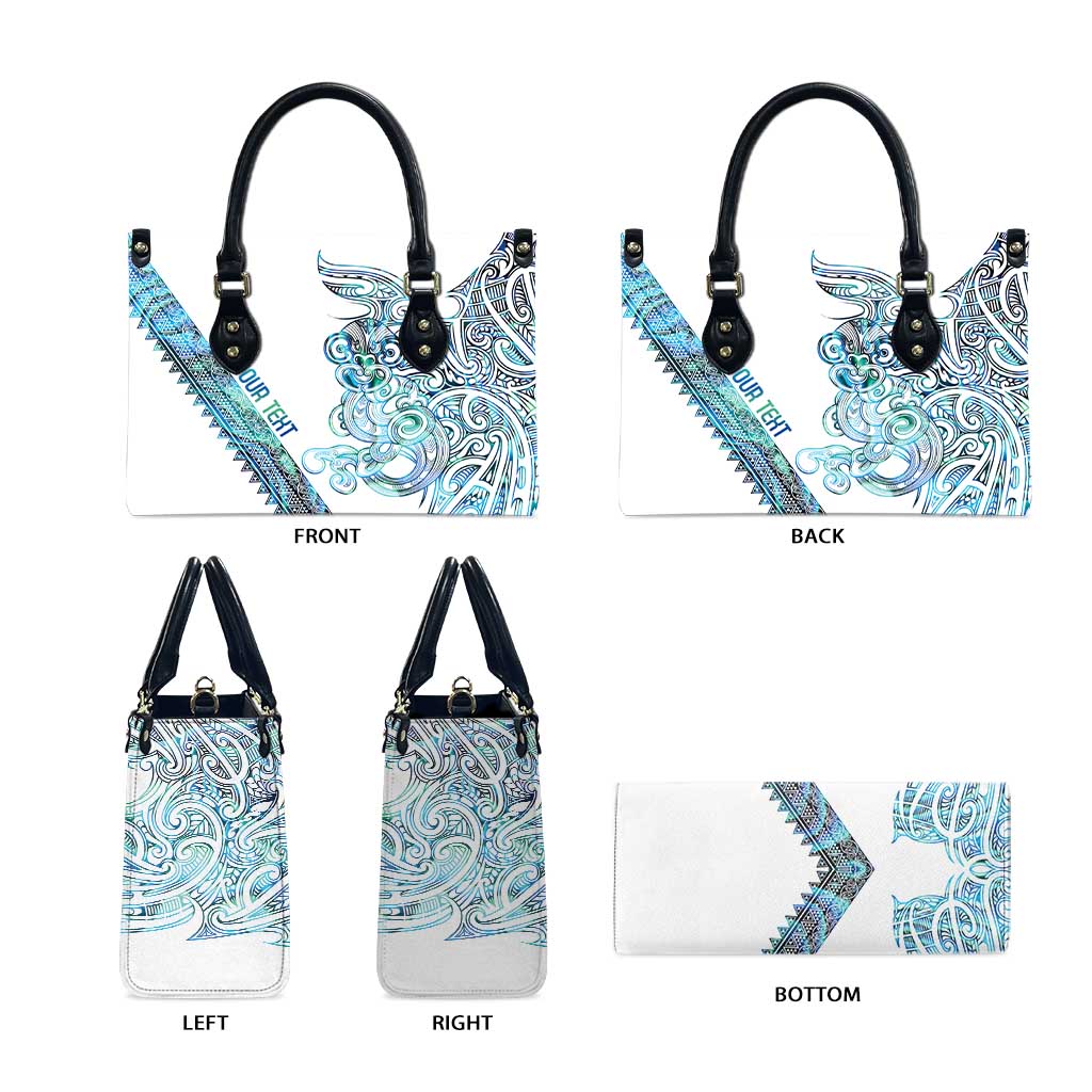 Kahui Whetu Paua shell Kowhaiwhai Taniko Personalised Leather Bag Taniwha Maori Tribal Style