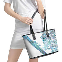 Kahui Whetu Paua shell Kowhaiwhai Taniko Personalised Leather Tote Bag Taniwha Maori Tribal Style LT9 - Polynesian Pride