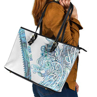 Kahui Whetu Paua shell Kowhaiwhai Taniko Personalised Leather Tote Bag Taniwha Maori Tribal Style LT9 - Polynesian Pride