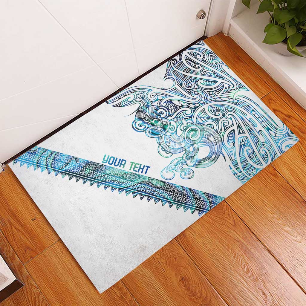 Kahui Whetu Paua shell Kowhaiwhai Taniko Personalised Rubber Doormat Taniwha Maori Tribal Style LT9 - Polynesian Pride