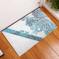 Kahui Whetu Paua shell Kowhaiwhai Taniko Personalised Rubber Doormat Taniwha Maori Tribal Style LT9 - Polynesian Pride