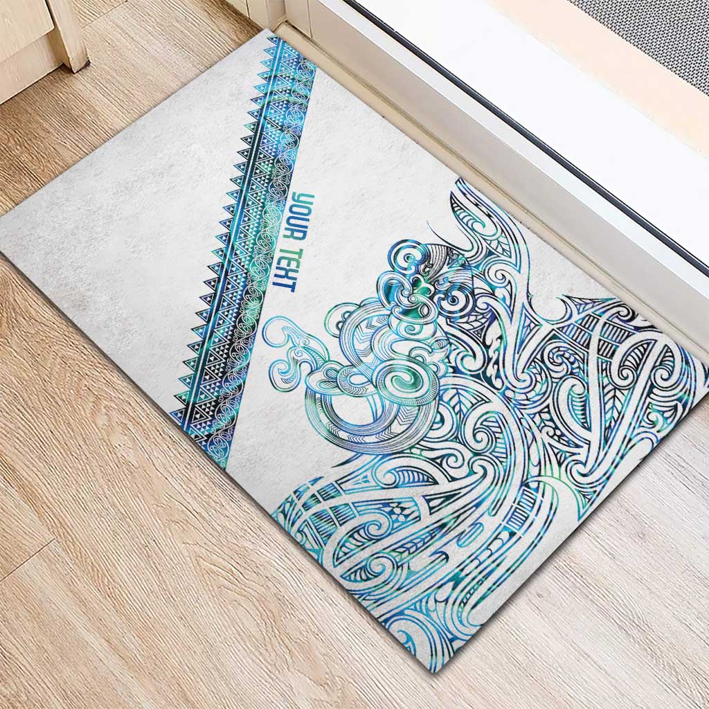 Kahui Whetu Paua shell Kowhaiwhai Taniko Personalised Rubber Doormat Taniwha Maori Tribal Style LT9 - Polynesian Pride