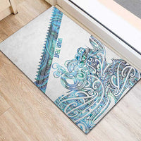 Kahui Whetu Paua shell Kowhaiwhai Taniko Personalised Rubber Doormat Taniwha Maori Tribal Style LT9 - Polynesian Pride