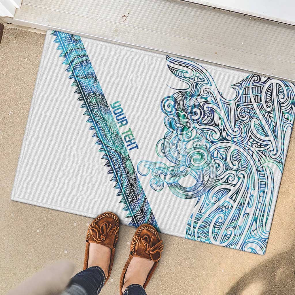 Kahui Whetu Paua shell Kowhaiwhai Taniko Personalised Rubber Doormat Taniwha Maori Tribal Style LT9 - Polynesian Pride