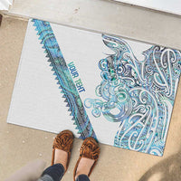 Kahui Whetu Paua shell Kowhaiwhai Taniko Personalised Rubber Doormat Taniwha Maori Tribal Style LT9 - Polynesian Pride