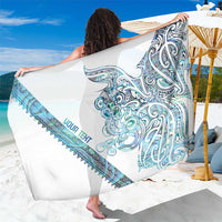 Kahui Whetu Paua shell Kowhaiwhai Taniko Personalised Sarong Taniwha Maori Tribal Style LT9 One Size 44 x 66 inches Blue - Polynesian Pride