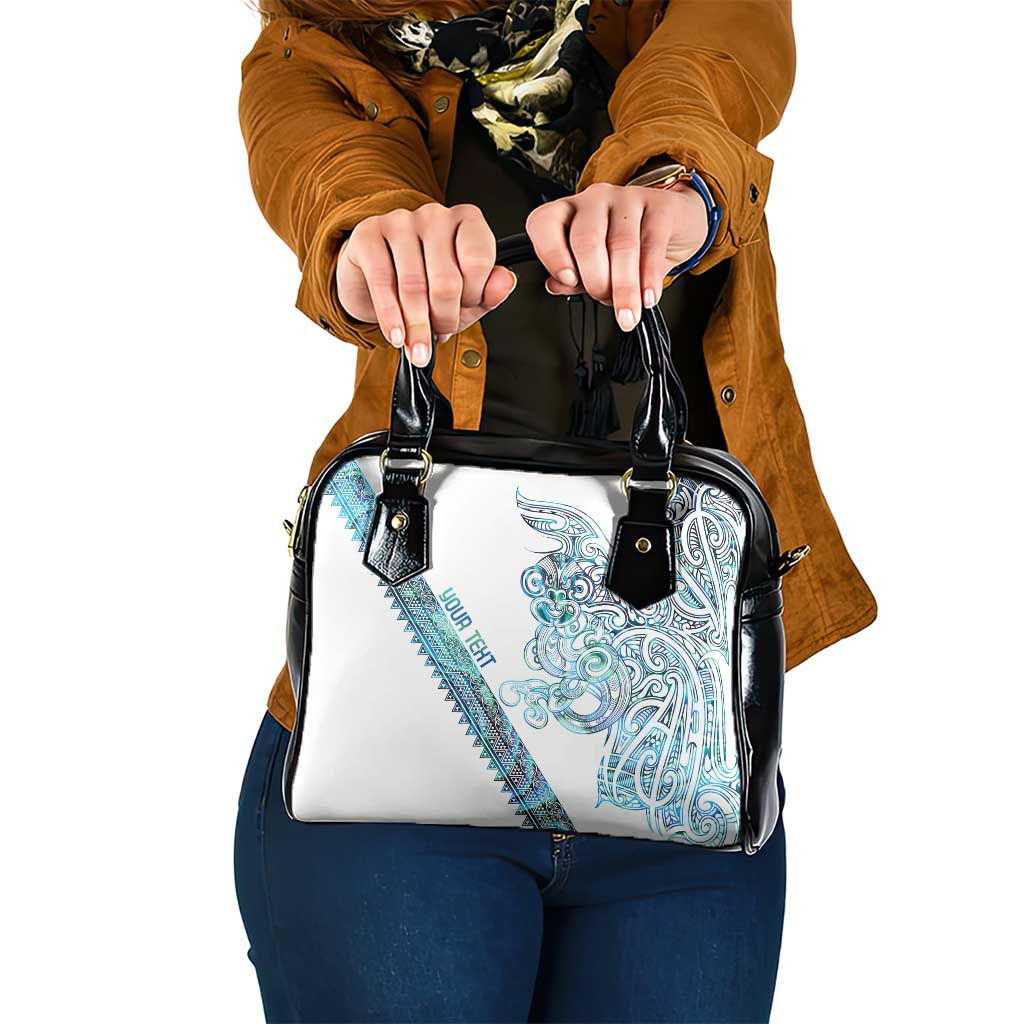 Kahui Whetu Paua shell Kowhaiwhai Taniko Personalised Shoulder Handbag Taniwha Maori Tribal Style LT9 One Size Blue - Polynesian Pride