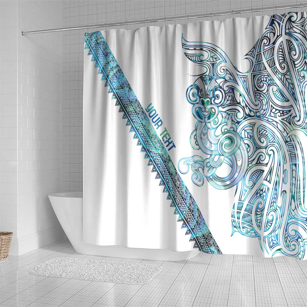 Kahui Whetu Paua shell Kowhaiwhai Taniko Personalised Shower Curtain Taniwha Maori Tribal Style LT9 - Polynesian Pride